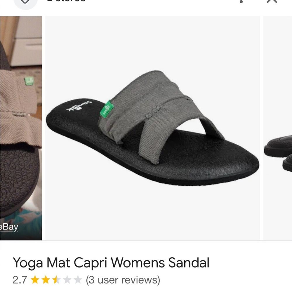 Sanuk Yoga Mat Gray and Black Sandals